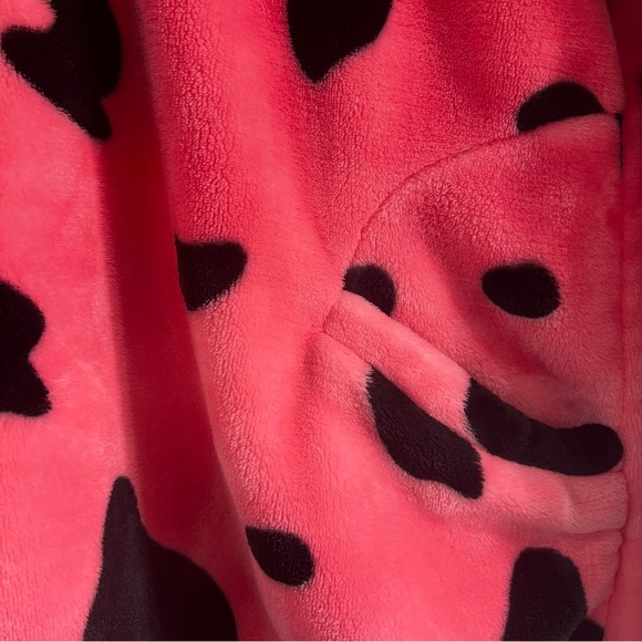 Super Cute Kawaii fleece pink cow pajama lounge set size S/M - Picture 7 of 15